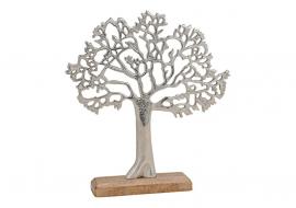 1 G.wurm Dekorativ Trädställ på bas av mangoträ, silver (B/H/D) 30x33x5 cm
