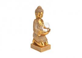 1 G.wurm Dekoration Buddha guld värmeljushållare polyresin (B/H/D) 13x37x14cm