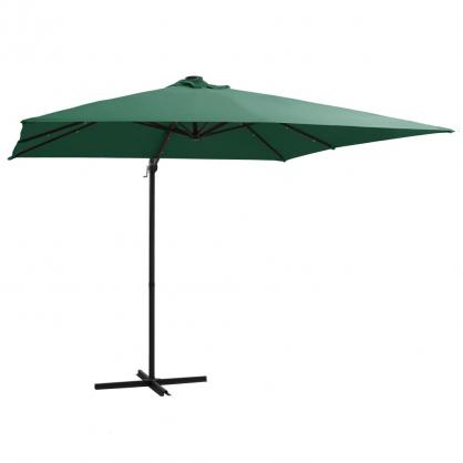 1 VidaXL Frihngande parasoll med stng och LED grn 250x250 cm