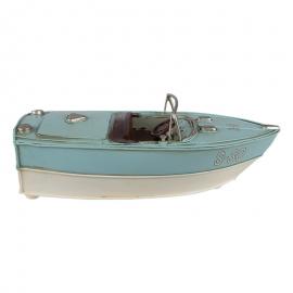 1 Clayre Eef Metalldekoration Vintage Båt 24x11x9 cm Turkos