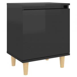1 VidaXL Sängbord 40x30x50 cm svart högglans