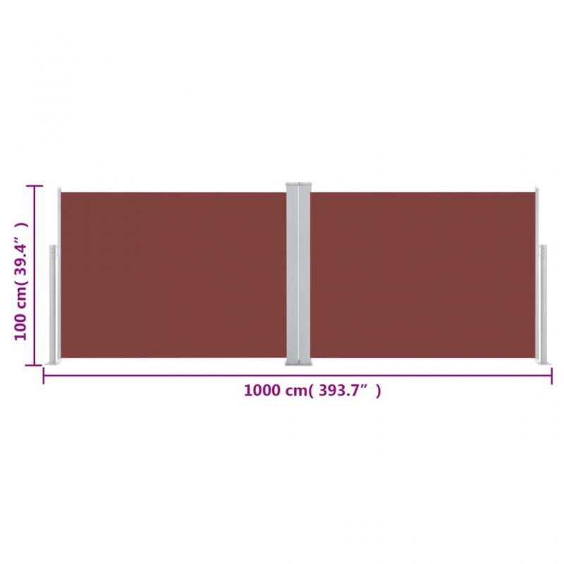 1 VidaXL Infllbar sidomarkis fr uteplats brun 100x1000 cm dubbel