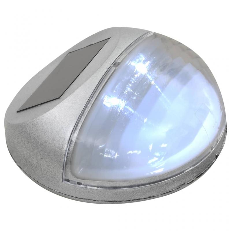 1 VidaXL Solcellslampa vgglampor 24 st LED runda silver