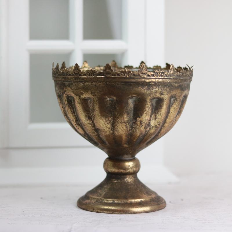 1 A Lot decoration A Lot Decoration - Blomkruka Pokal Antik 19 cm Guldbrun