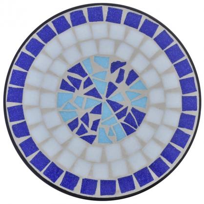 1 VidaXL Sidobord med mosaik bl vit