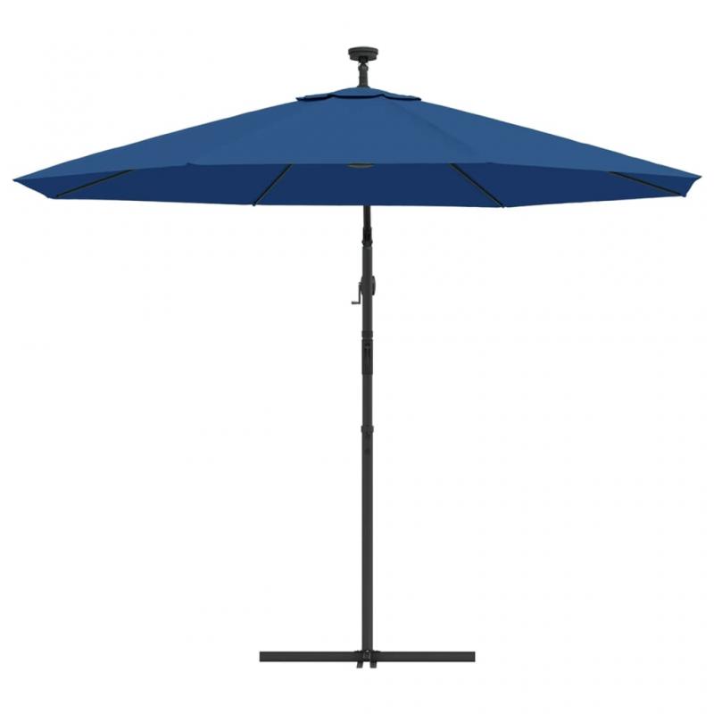 1 VidaXL Frihngande parasoll med stng och LED azur 300 cm