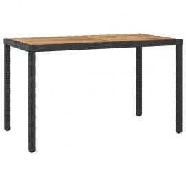1 VidaXL Matbord för trädgård 123x60x74 cm svart och brun massivt akaciaträ