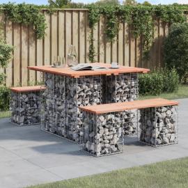 1 VidaXL Trädgårdsbord gabion-design 100x102x72 cm massivt douglasträ