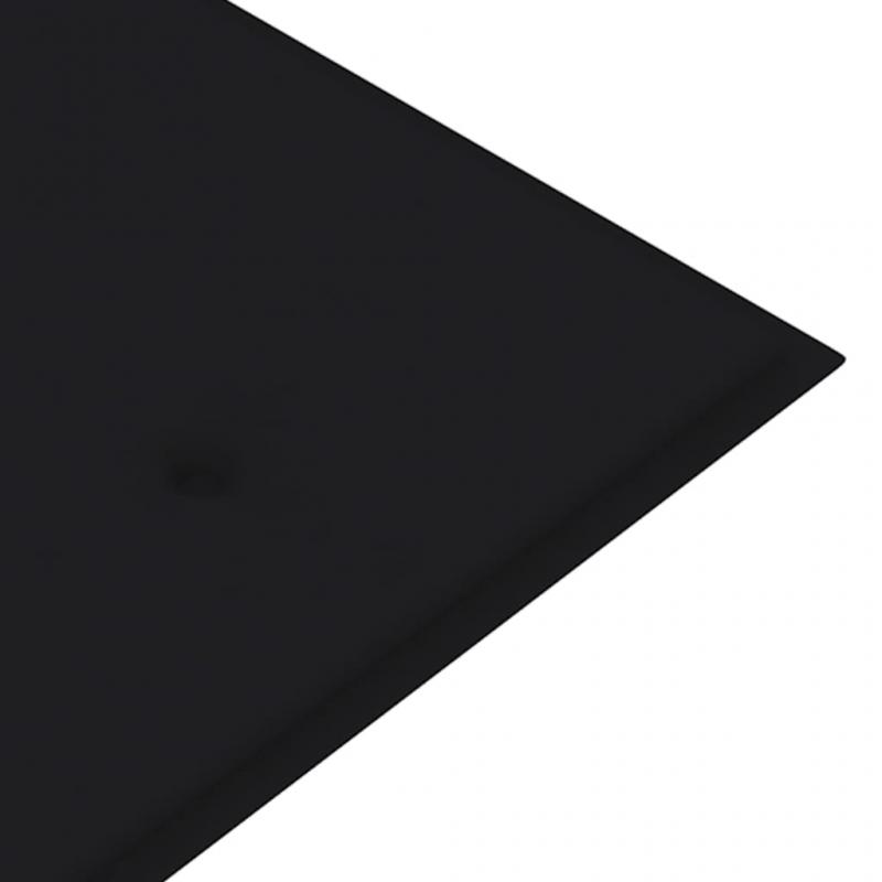 1 VidaXL Trdgrdsbnk massiv teak med dyna 159 cm svart