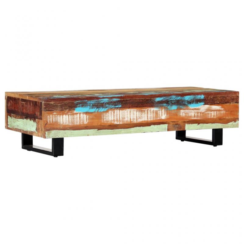 1 VidaXL Soffbord 120x50x30 cm massivt tervunnet tr och stl