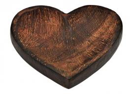 1 G.wurm Dekorativ Skål Hjärta av mangoträ, brun (B/H/D) 20x4x19cm