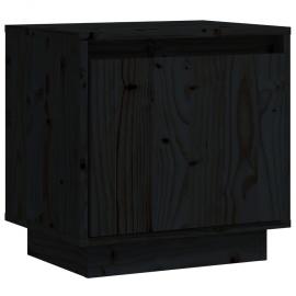 1 VidaXL Sängbord 40x30x40 cm massiv furu svart