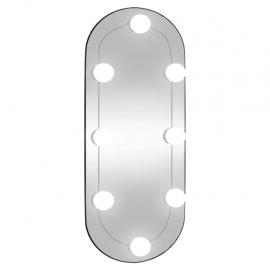 1 VidaXL Väggspegel med LED-belysning oval 25x60 cm glas