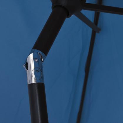 1 VidaXL Trdgrdsparasoll med LED-lampor och stlstng 300 cm azur