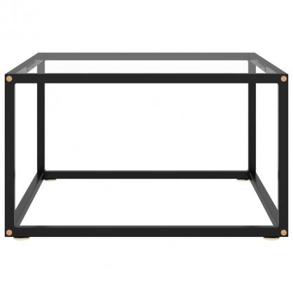 1 VidaXL Soffbord hrdat glas svart 60x60x35 cm