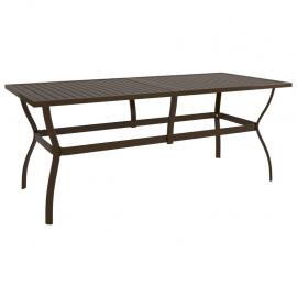 1 VidaXL Matbord för trädgård 190x80x72 cm brun stål
