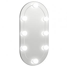 1 VidaXL Väggspegel med LED-belysning oval 60x30 cm glas