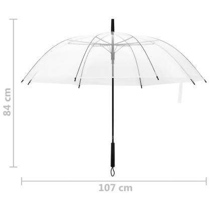 1 VidaXL Paraply genomskinligt 107 cm