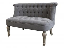 1 Chic Antique Chic Antique Fransk soffa i linne 2 pers. H75 / L110 / B55 cm kol