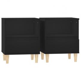 1 VidaXL Sängbord 40x35x50 cm svart 2 st