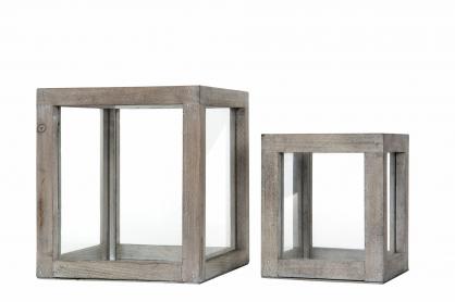 1 A Lot decoration A Lot Decoration - Ljuslykta Tr Cube Old Wood 2-pack