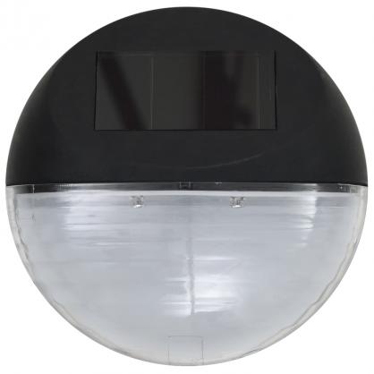 1 VidaXL Solcellslampa vgg LED set 12 st rund svart