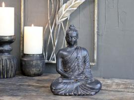 1 Chic Antique Dekoration Buddha sittande Polyresin H22 / L15 / B11 cm svart