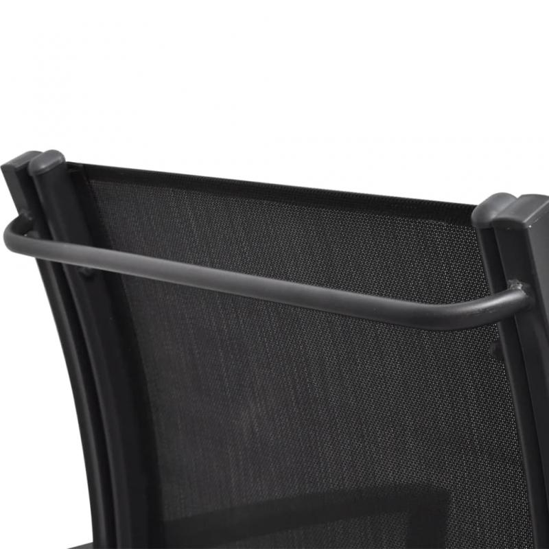 1 VidaXL Trdgrdsbnk stl och textilene svart 2-sits 131 cm