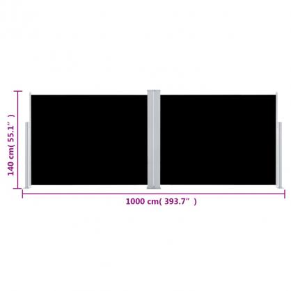 1 VidaXL Infllbar sidomarkis fr uteplats svart 140x1000 cm dubbel
