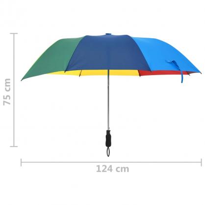 1 VidaXL Paraply automatisk hopfllbart flerfrgad 124 cm
