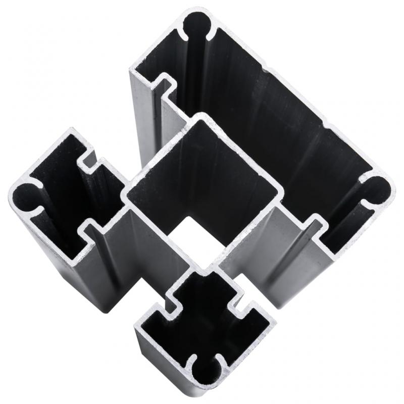 1 VidaXL Staketpanel WPC svart 186x526 cm 3 delar
