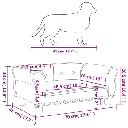 1 VidaXL Hundbdd sammet 70x45x30 cm rosa