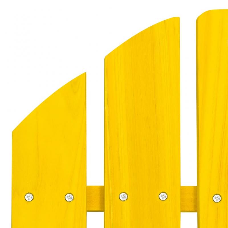 1 VidaXL Adirondackstol med fotpall massivt grantr gul