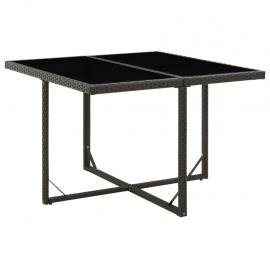 1 VidaXL Matbord för trädgård 109x107x74 cm svart konstrotting