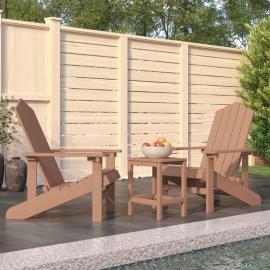 1 VidaXL Däckstolar för trädgården med bord HDPE brun