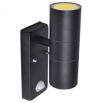 1 VidaXL LED Vgglampa rostfritt stl cylinderformad svart med sensor