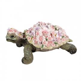 1 Clayre Eef Dekoration Sköldpadda Plommon Rosa Grön 34x21x14 cm