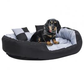 1 VidaXL Vändbar och tvättbar hundsäng grå och svart 110x30x80 cm