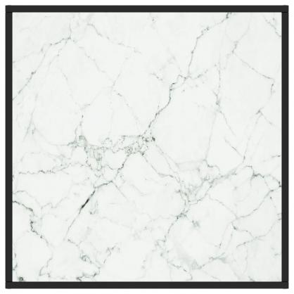 1 VidaXL Soffbord 80x80x35 cm med svart vit marmor glas