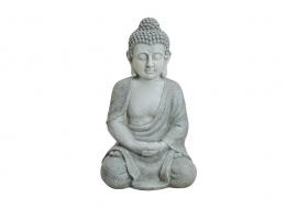 1 G.wurm Dekoration Buddha XL grå sittande polyresin (B/H/D) 35x47x32 cm