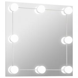 1 VidaXL Väggspegel med LED-belysning fyrkantig 50x50 cm glas
