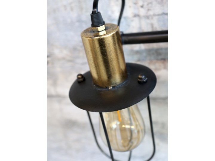 1 Chic Antique Vgglampa Faktory 3 LED-lampor H24,5 / L50 / B17 cm antik kol