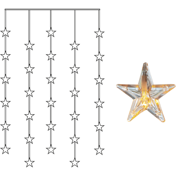 1 Star Trading Dekorationsslinga EL Ljusgardin Star Varmvit 30 ljus 90x120cm