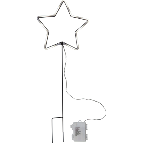 1 Star Trading Utomhusdekoration Siluett NeonStar Stjrna Batteridriven 58x22cm 72 Ljus