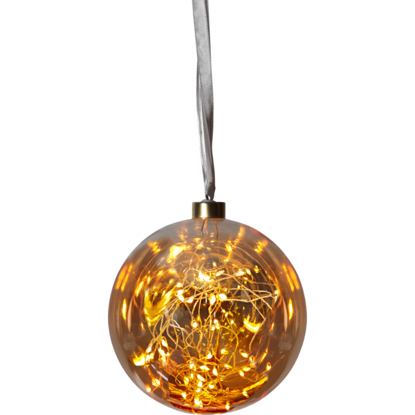 1 Star Trading Glaskula Glow Amber 15 cm 40 Ljus LED