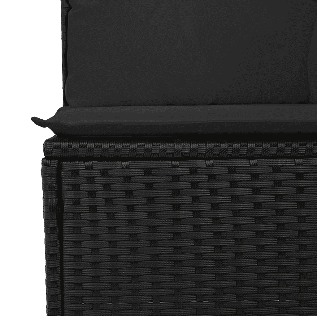 1 VidaXL Loungegrupp 10 delar med svarta dynor konstrotting