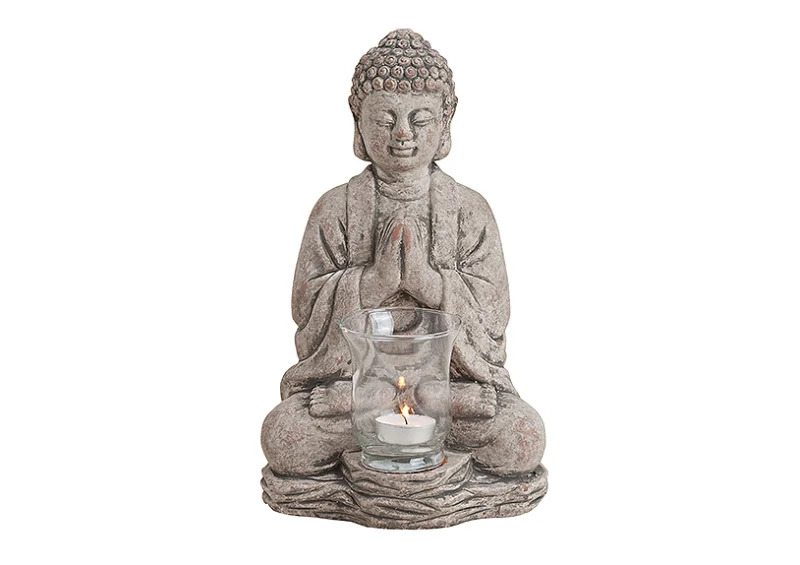 1 G.wurm Dekoration Buddha gr vrmeljushllare keramik (B/H/D)18x30x15 cm