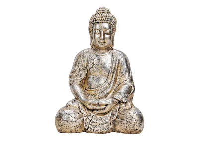 1 G.wurm Dekoration Buddha silver polyresin (B/H/D) 27x41x23cm