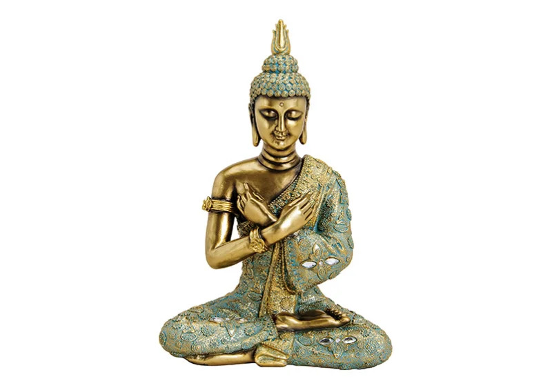 1 G.wurm Dekoration Buddha guld sittande polyresin (B/H/D) 23x33x14cm