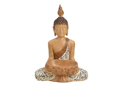 1 G.wurm Dekoration Buddha beige sittande polyresin (B/H/D) 46x35x48 cm
